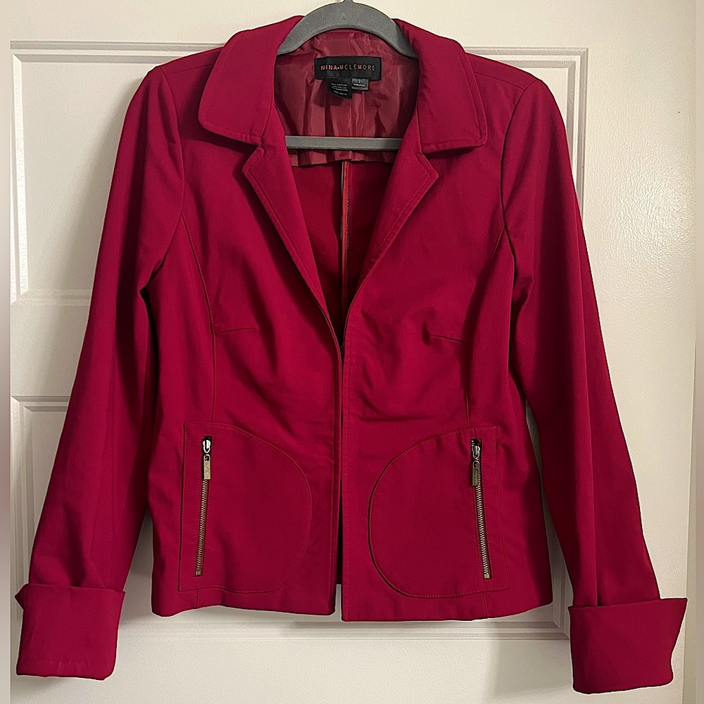 Nina Mclemore Magenta Padded Blazer - Size 2